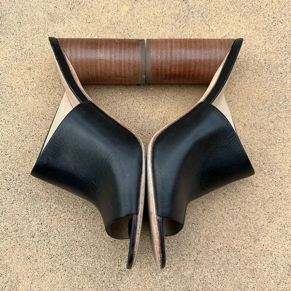 EUC Pour La Victoire Helena Side Peep Toe Chunky Block Heel Mule Sandals Sz 7.5 - Picture 8 of 14